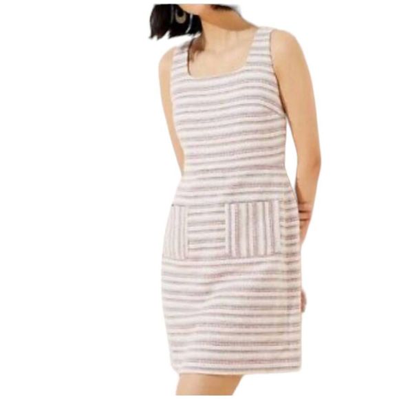LOFT Striped Sleeveless Shift Dress 10P - Picture 1 of 7